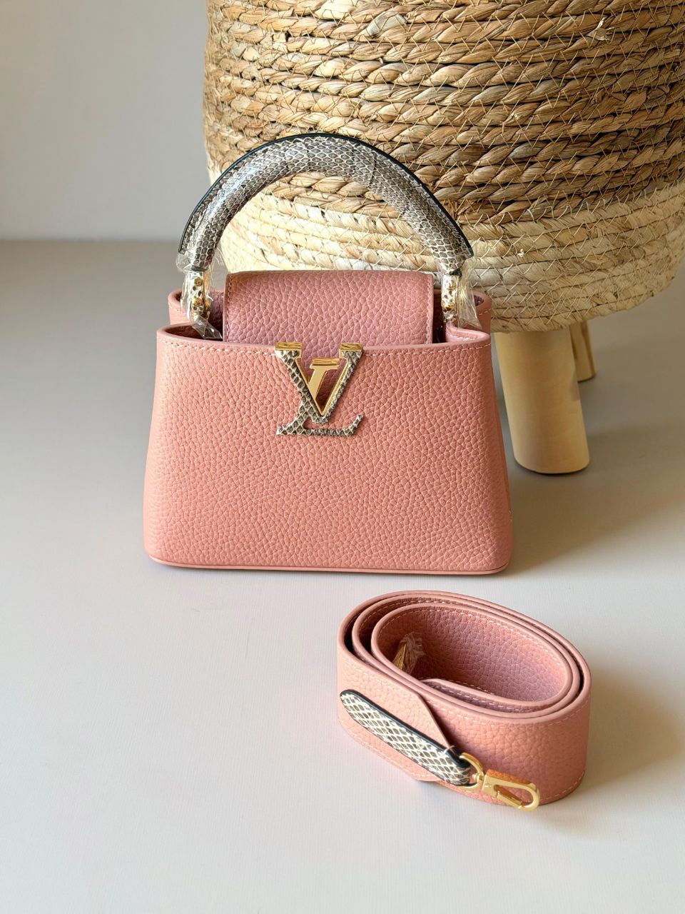 Louis Vuitton Capucines Mini Python Snake Style Bag