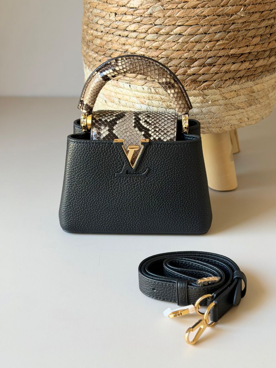 Louis Vuitton Capucines Mini Python Snake Style Bag
