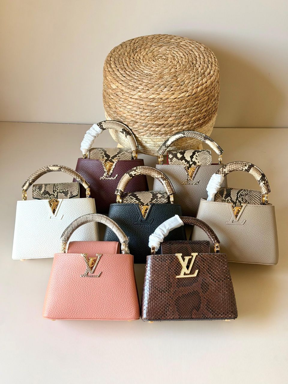 Louis Vuitton Capucines Mini Python Snake Style Bag