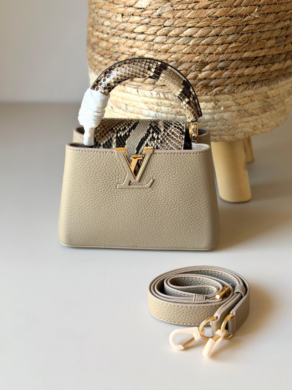 Louis Vuitton Capucines Mini Python Snake Style Bag