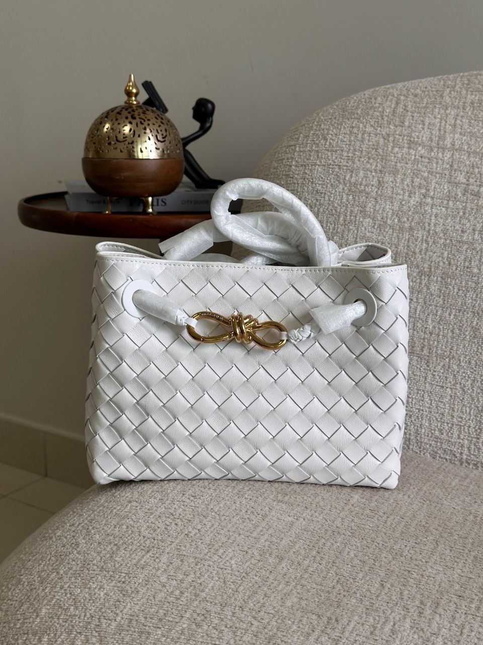 Bottega Veneta Andiamo Small Intrecciato Leather Handbag