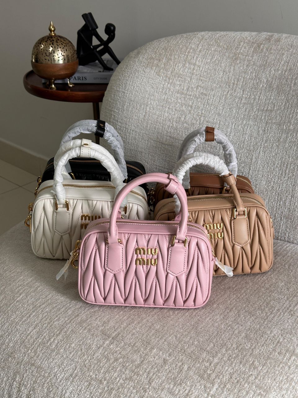 Miu Miu Arcadie Mini Matelassé Leather Handbag – Top Handle & Shoulder