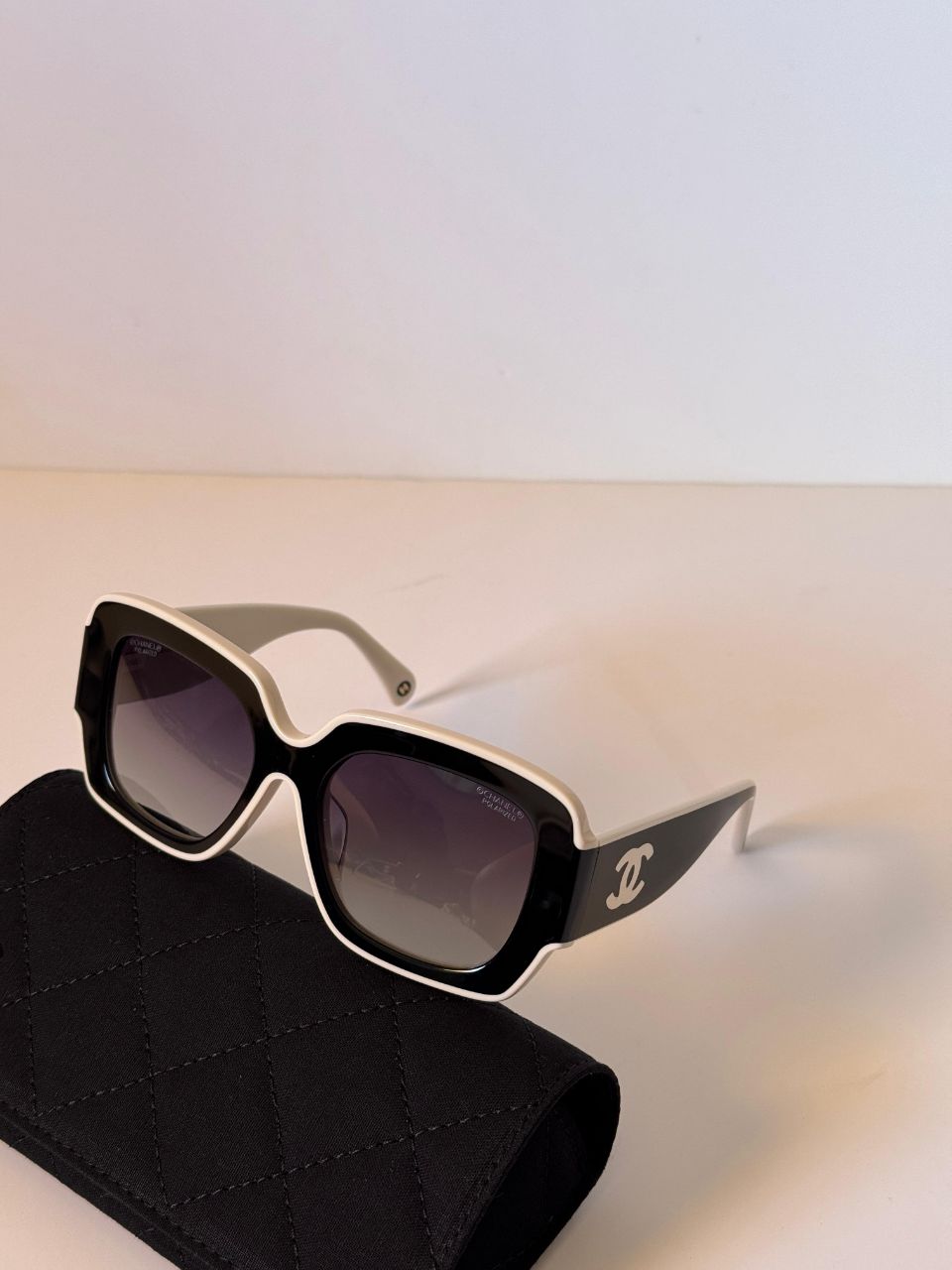 Chanel Square Frame Sunglasses with Bold CC Logo