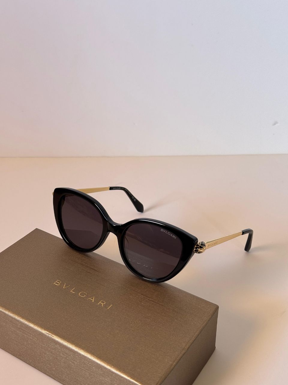 Bvlgari Cat-Eye Sunglasses with Signature Gold Temple Detail