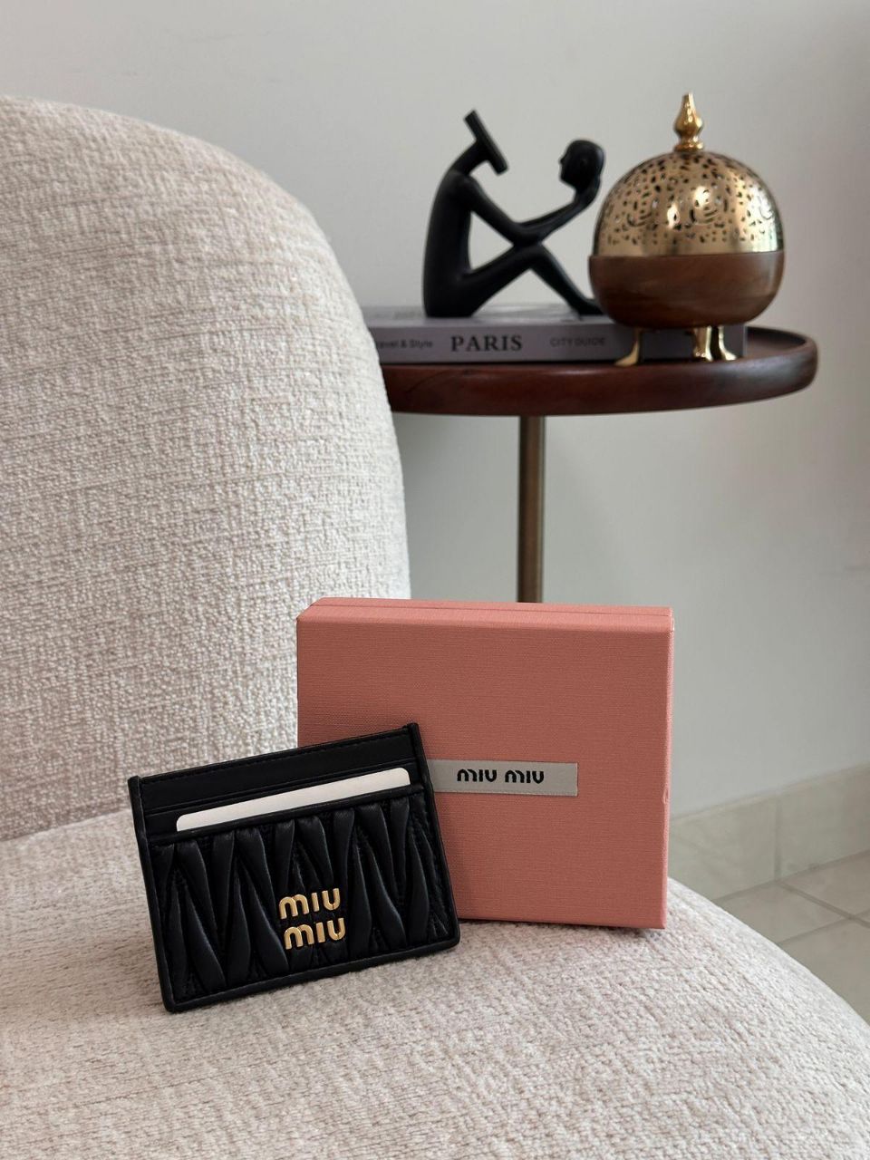 Miu Miu Matelassé Nappa Leather Card Holder