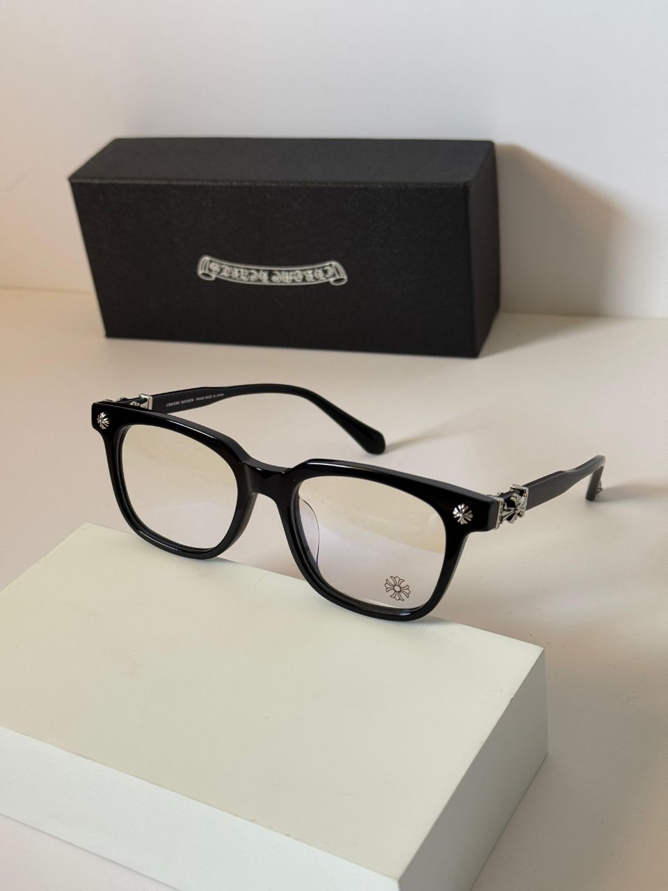 Chrome Hearts Unisex Square Optical Frame with Cross Details
