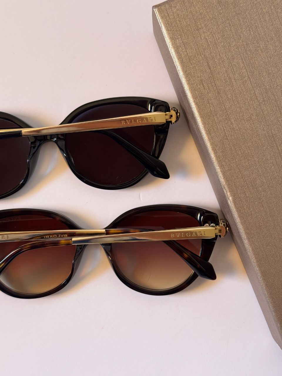 Bvlgari Cat-Eye Sunglasses with Signature Gold Temple Detail