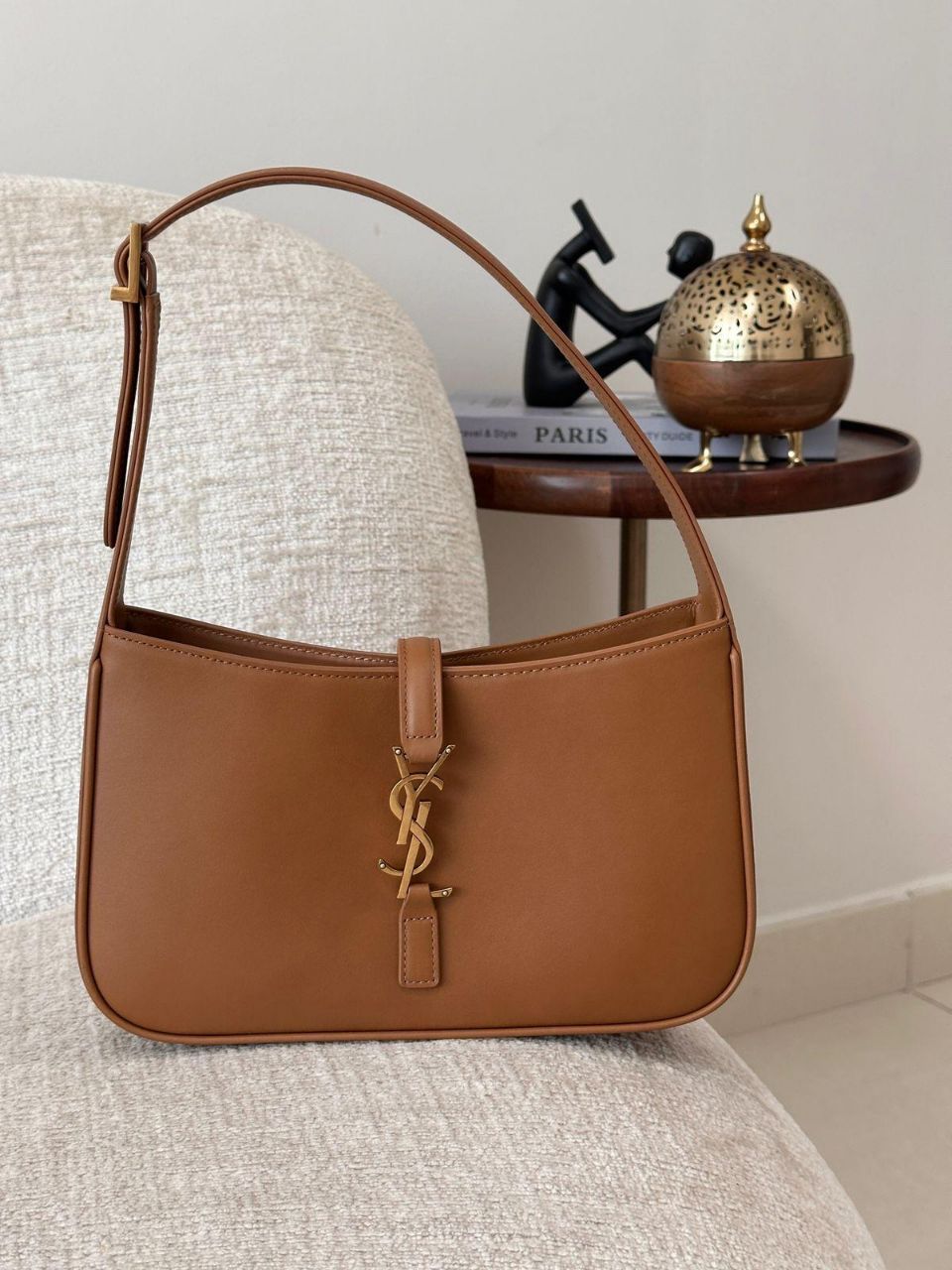 Saint Laurent YSL Cassandre Shoulder Bag – Shiny & Crock Leather Edition