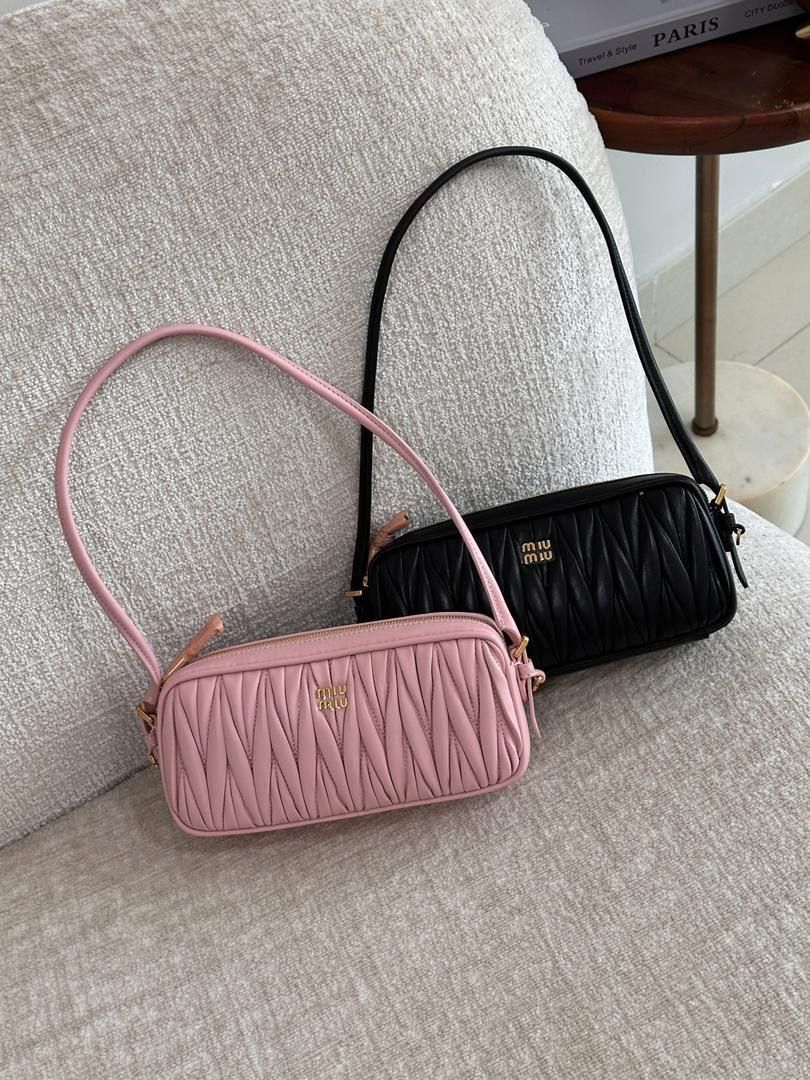 Miu Miu Matelassé Barrel Shoulder Bag – Nappa Leather Design