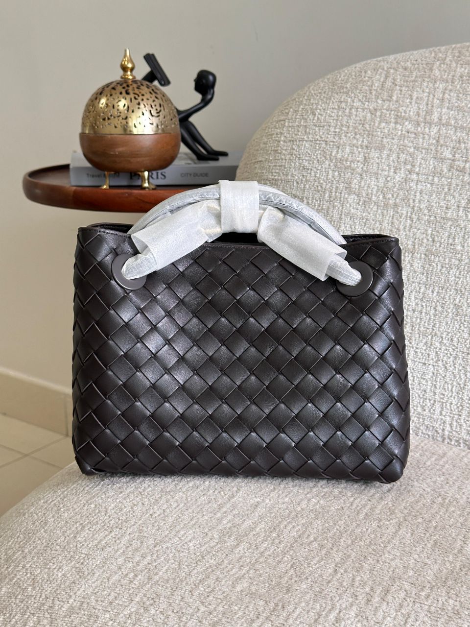 Bottega Veneta Andiamo Small Intrecciato Leather Handbag