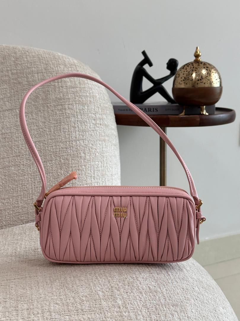 Miu Miu Matelassé Barrel Shoulder Bag – Nappa Leather Design