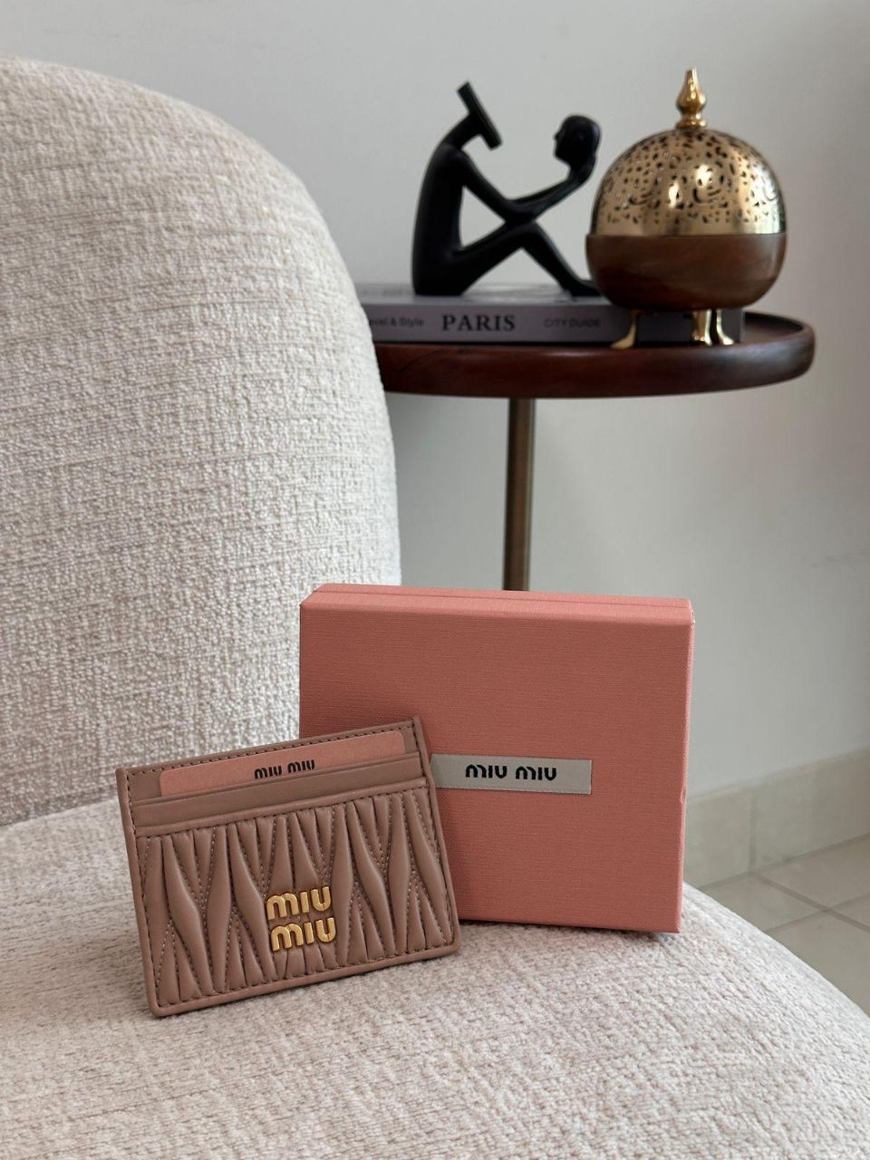 Miu Miu Matelassé Nappa Leather Card Holder