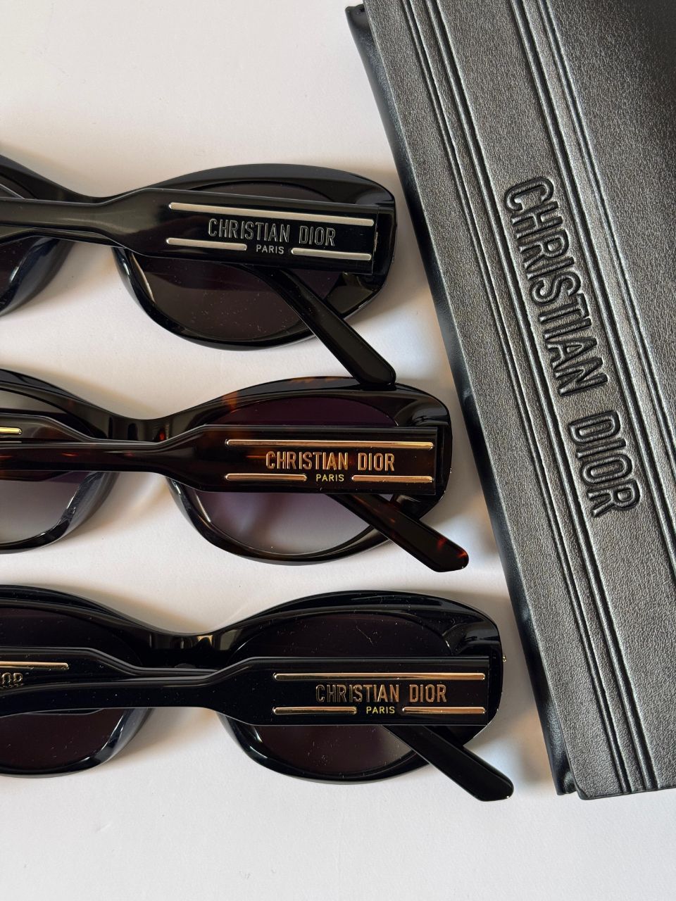 Christian Dior Bold Acetate Frame Sunglasses with Signature Logo