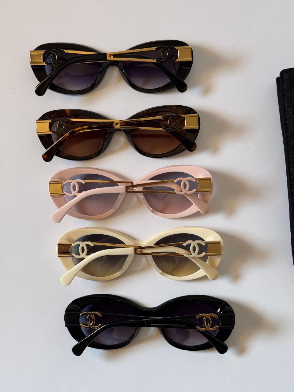 Chanel Oval Sunglasses with CC Logo Temple Design