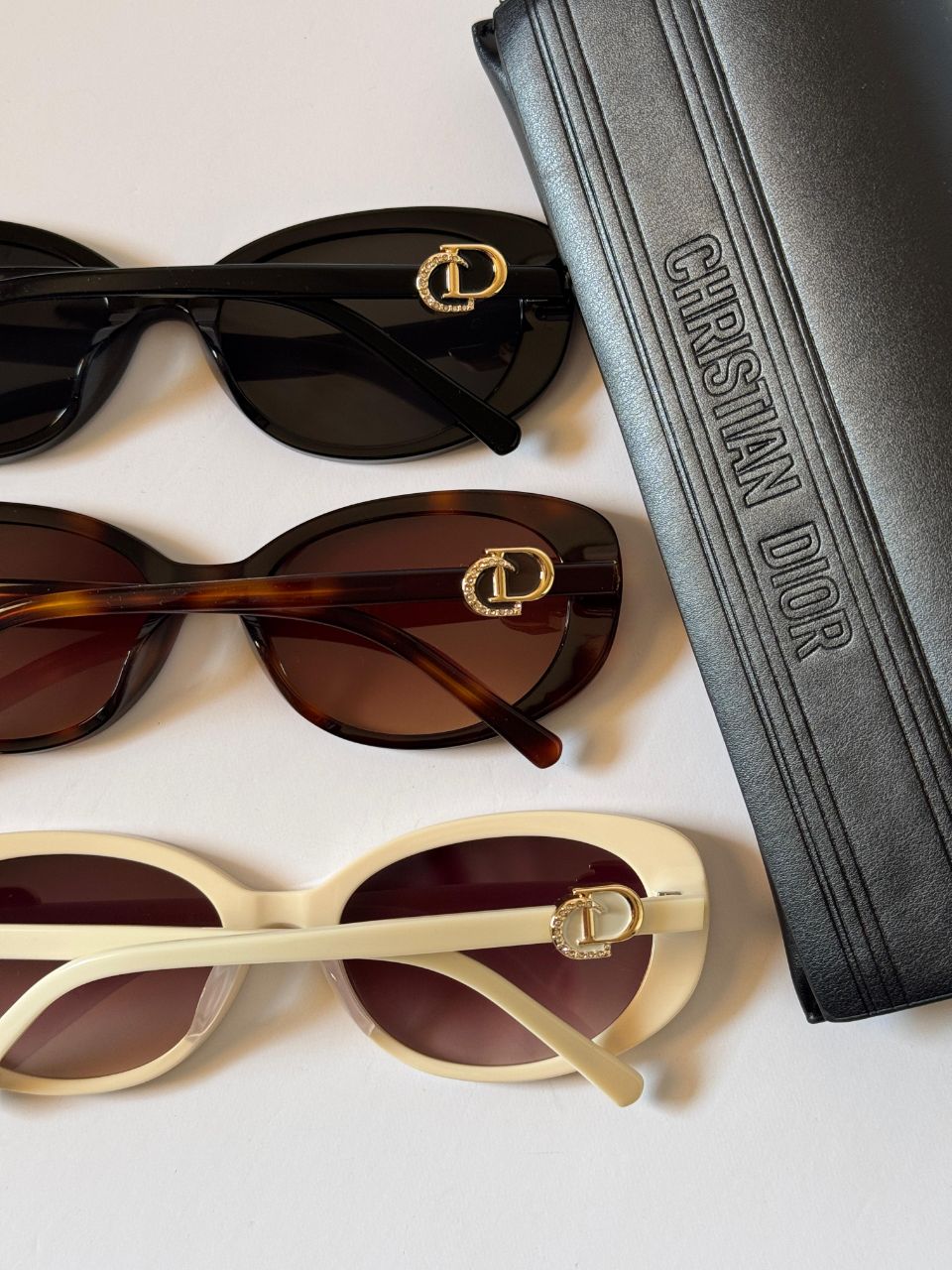 Dior CD Logo Oval Sunglasses with Sculpted Frame