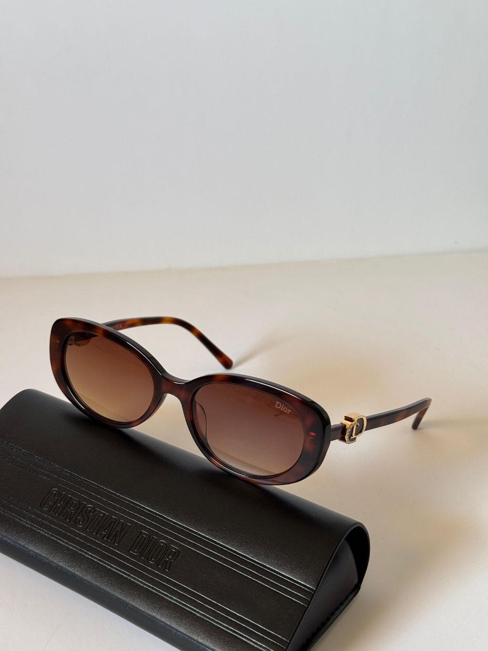 Dior CD Logo Oval Sunglasses with Sculpted Frame