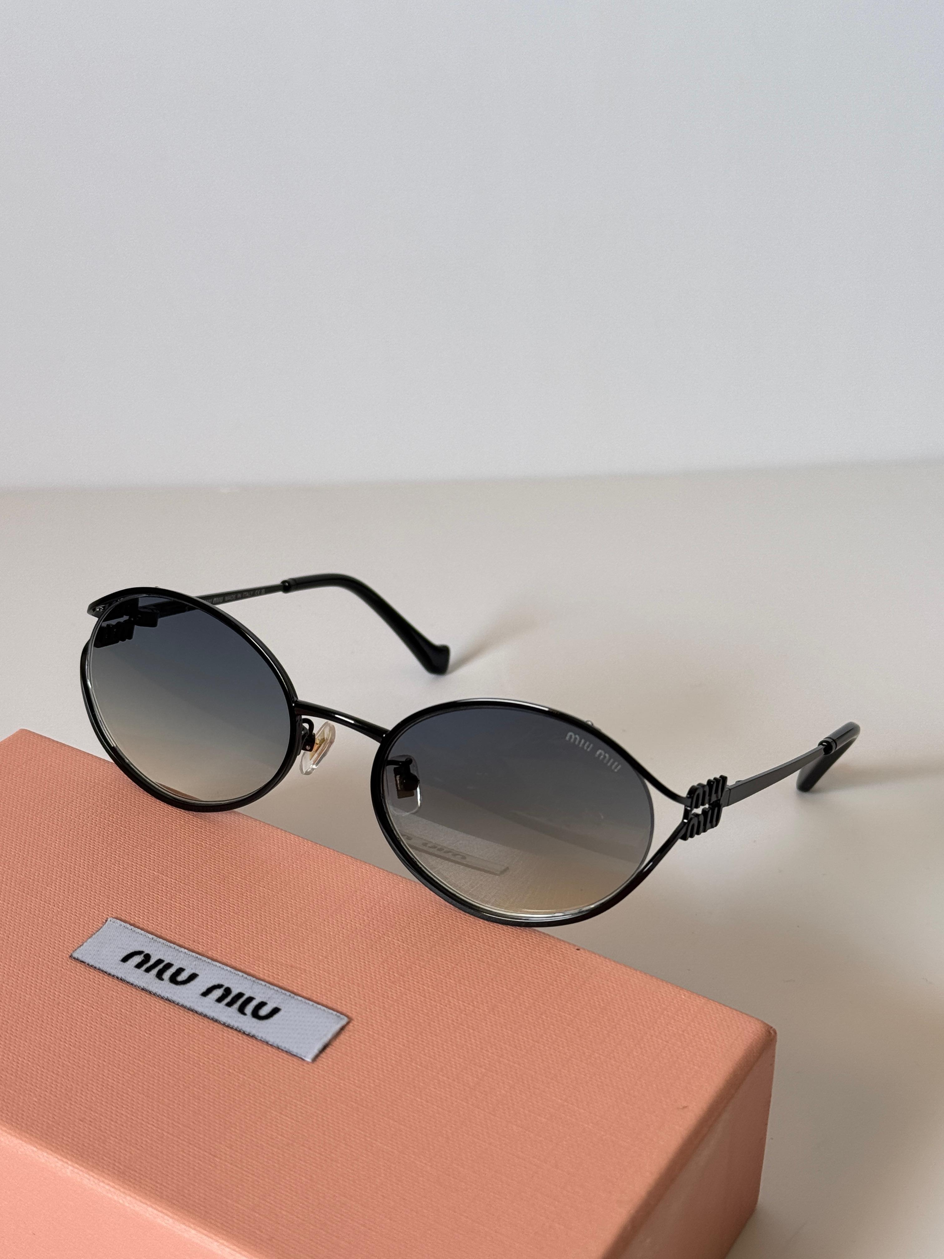 Miu Miu Oval Metal Gradient Sunglasses