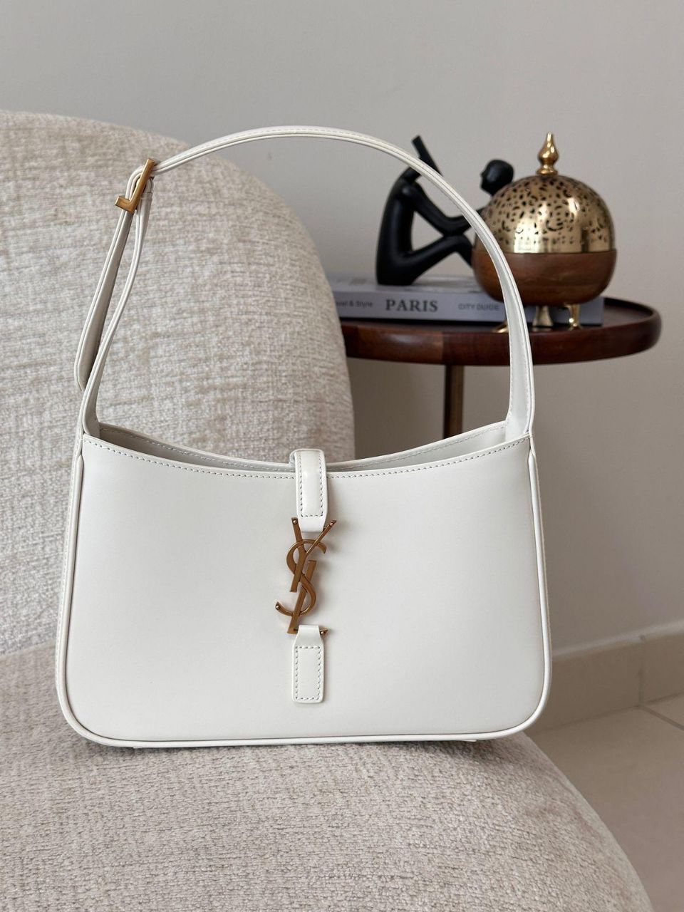 Saint Laurent YSL Cassandre Shoulder Bag – Shiny & Crock Leather Edition