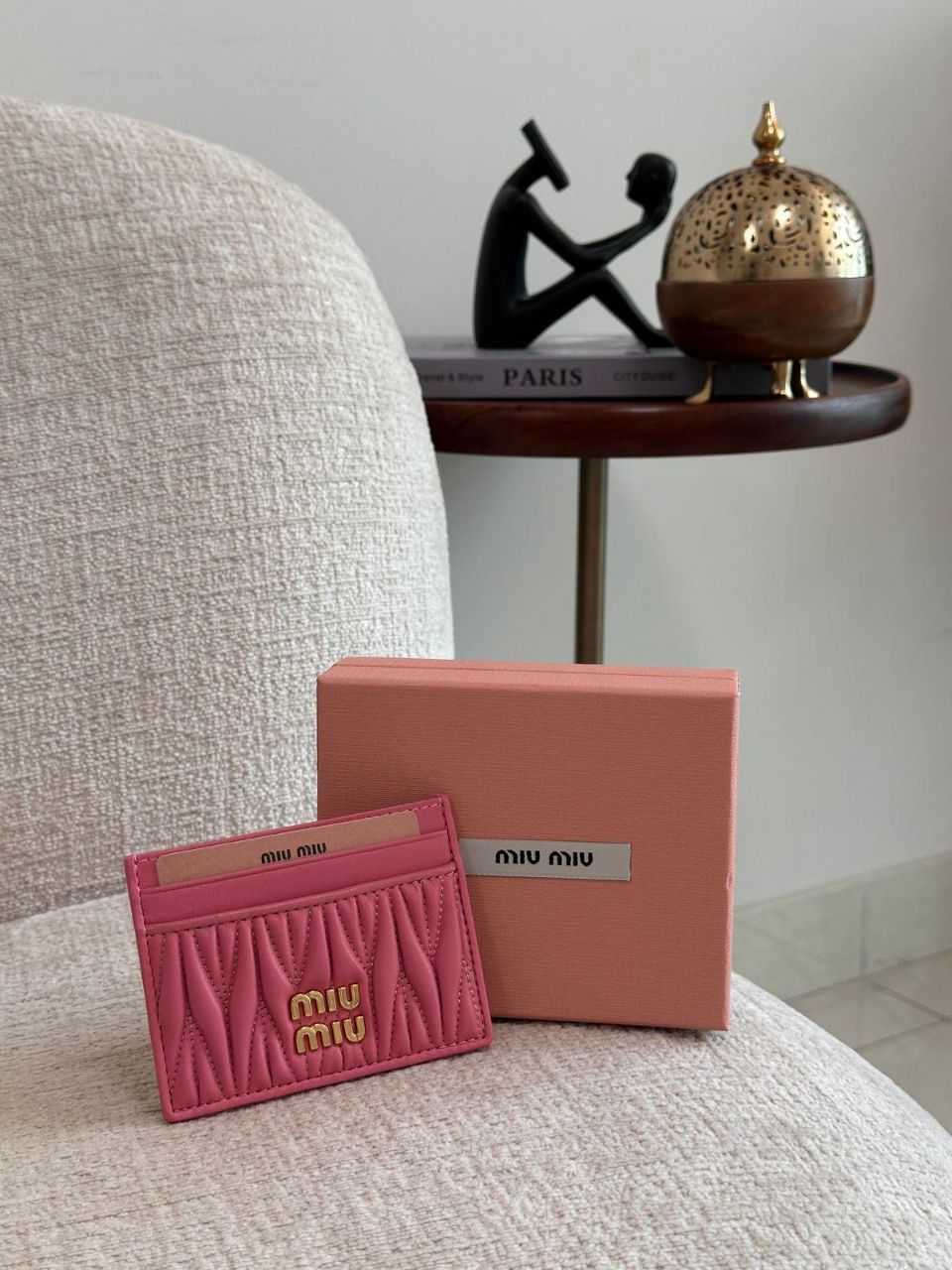 Miu Miu Matelassé Nappa Leather Card Holder