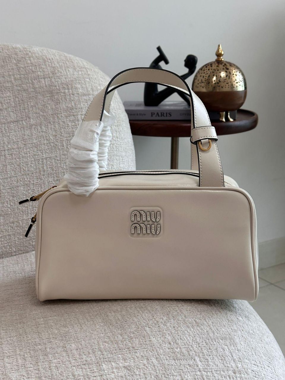 Miu Miu Arcadie Bag – Structured Top Handle Leather Design