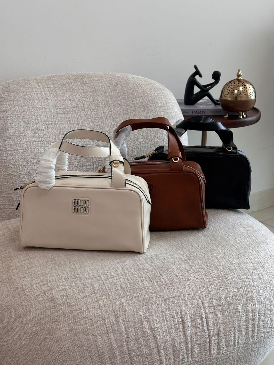 Miu Miu Arcadie Bag – Structured Top Handle Leather Design