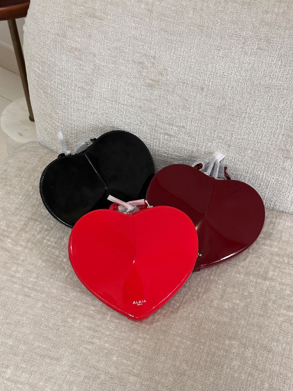 Alaïa Le Coeur Patent Leather Heart-Shaped Shoulder Bag