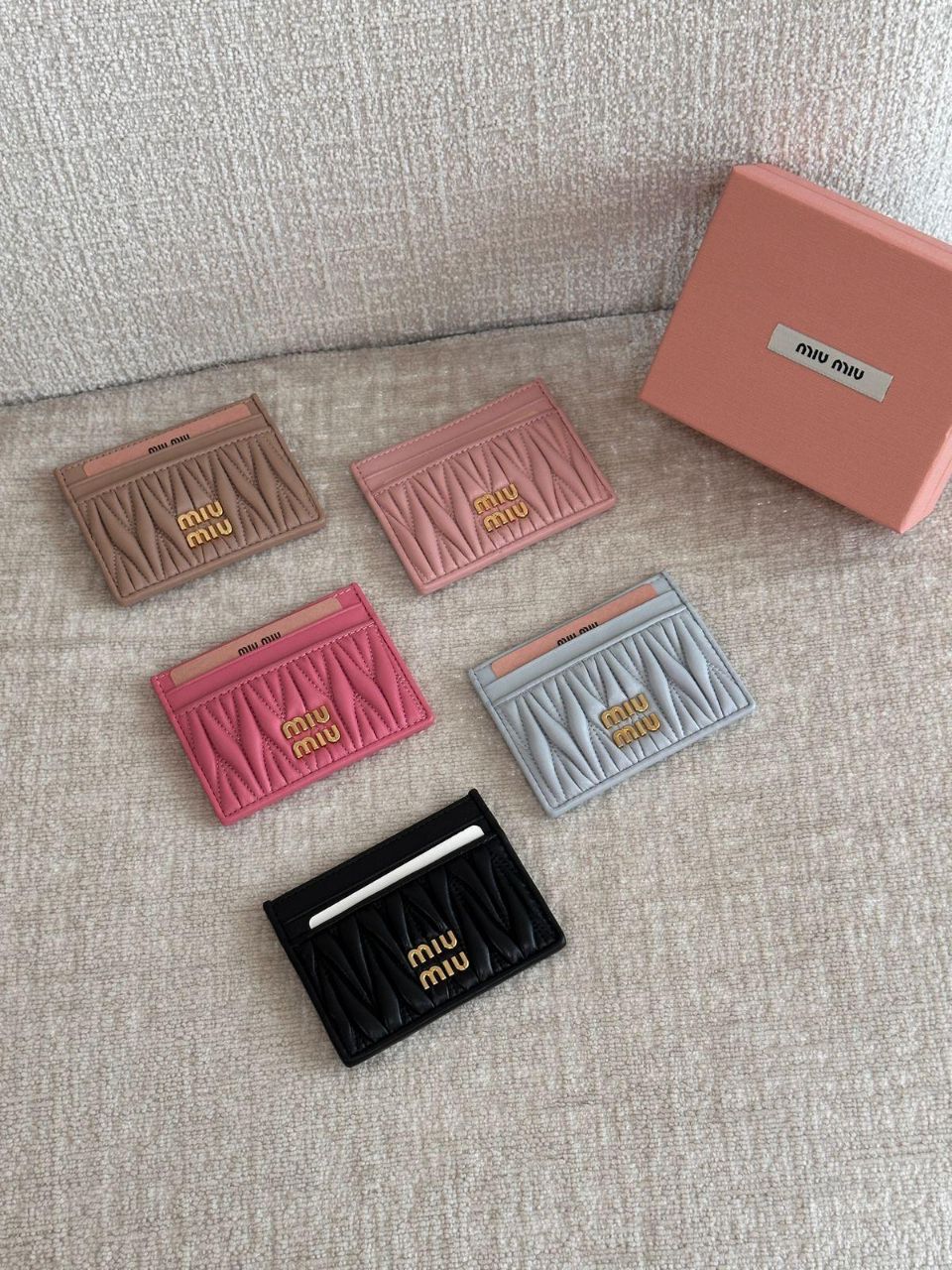 Miu Miu Matelassé Nappa Leather Card Holder