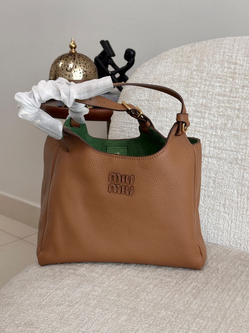 Miu Miu Ivy Leather Hobo Bag