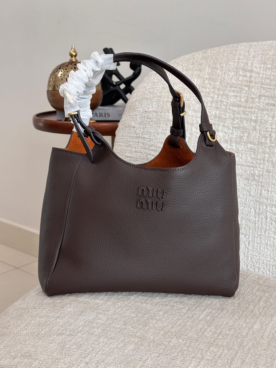 Miu Miu Ivy Leather Hobo Bag