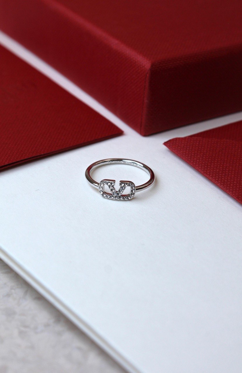 Valentino VLogo Signature Crystal & Pearl Rings Collection