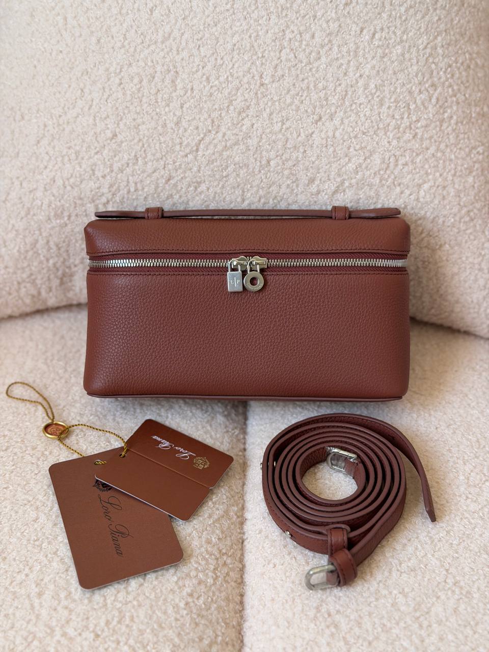 Loro Piana Extra Pocket L19 Pouch Bag in Grained Calfskin