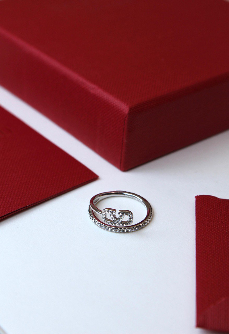 Valentino VLogo Signature Crystal & Pearl Rings Collection