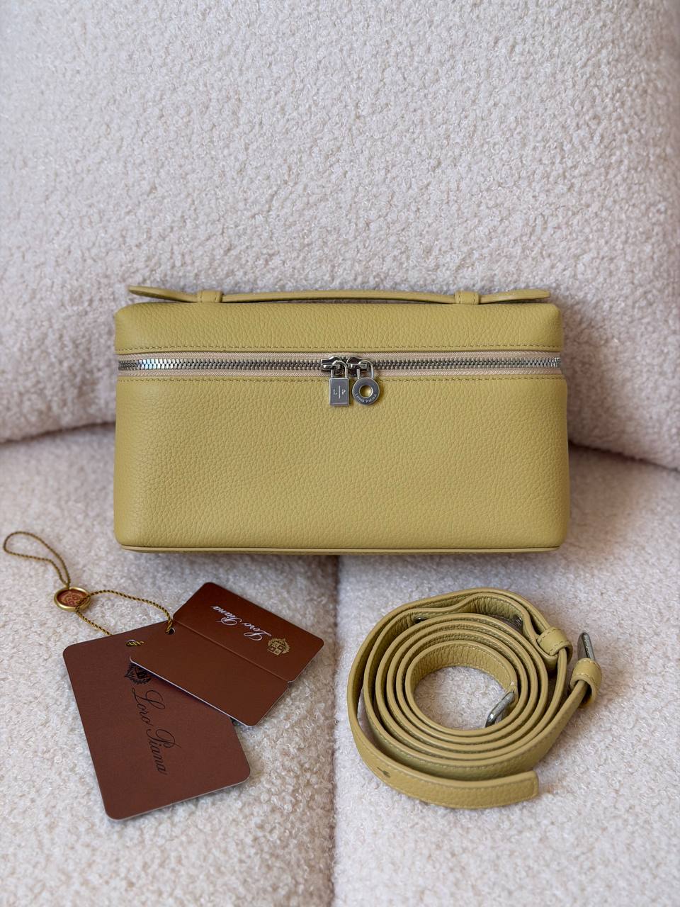 Loro Piana Extra Pocket L19 Pouch Bag in Grained Calfskin