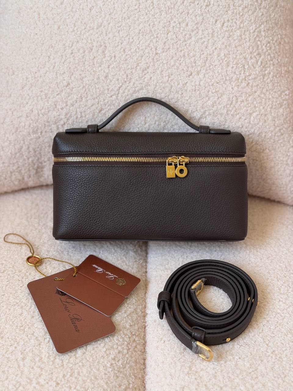 Loro Piana Extra Pocket L19 Pouch Bag in Grained Calfskin