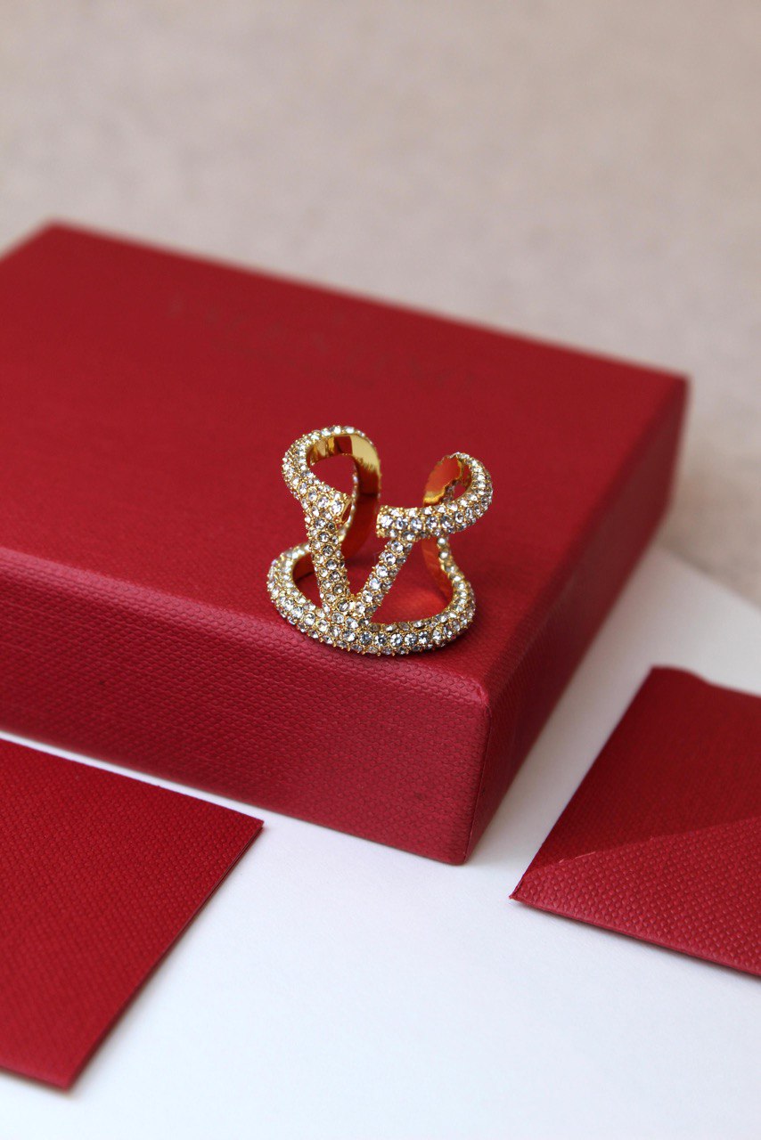 Valentino VLogo Signature Crystal & Pearl Rings Collection