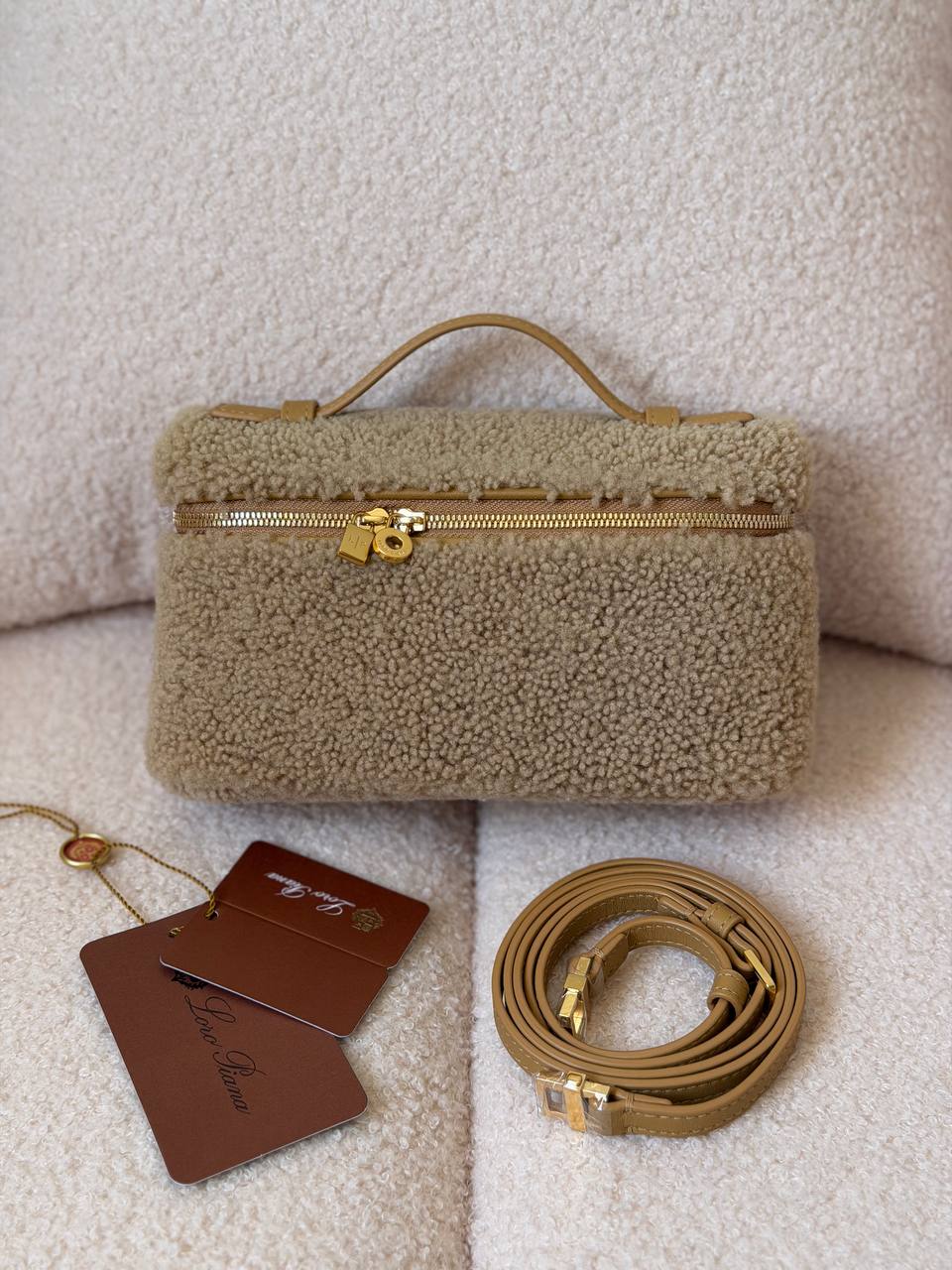 Loro Piana Extra Pocket L19 Shearling Pouch Bag