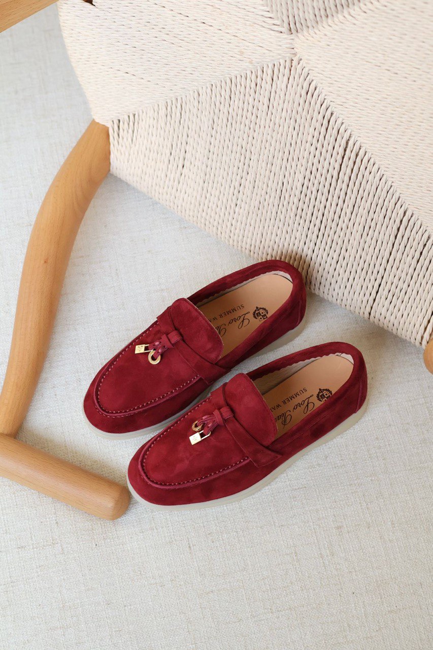 Loro Piana Kids Suede Summer Charms Walk Loafers