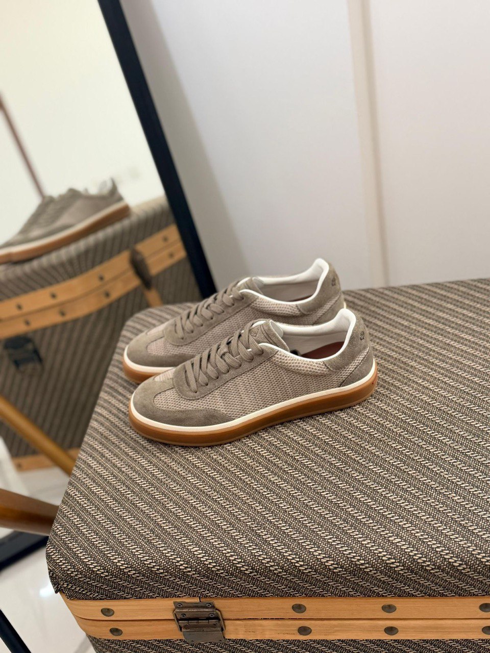 Loro Piana Suede & Mesh Luxury Sneakers