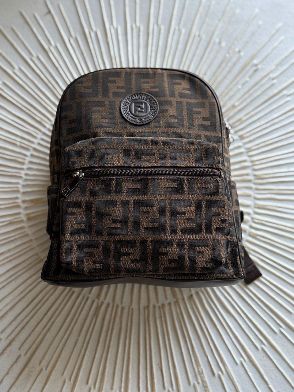 Fendi Kids Mini Backpack FF Monogram Canvas