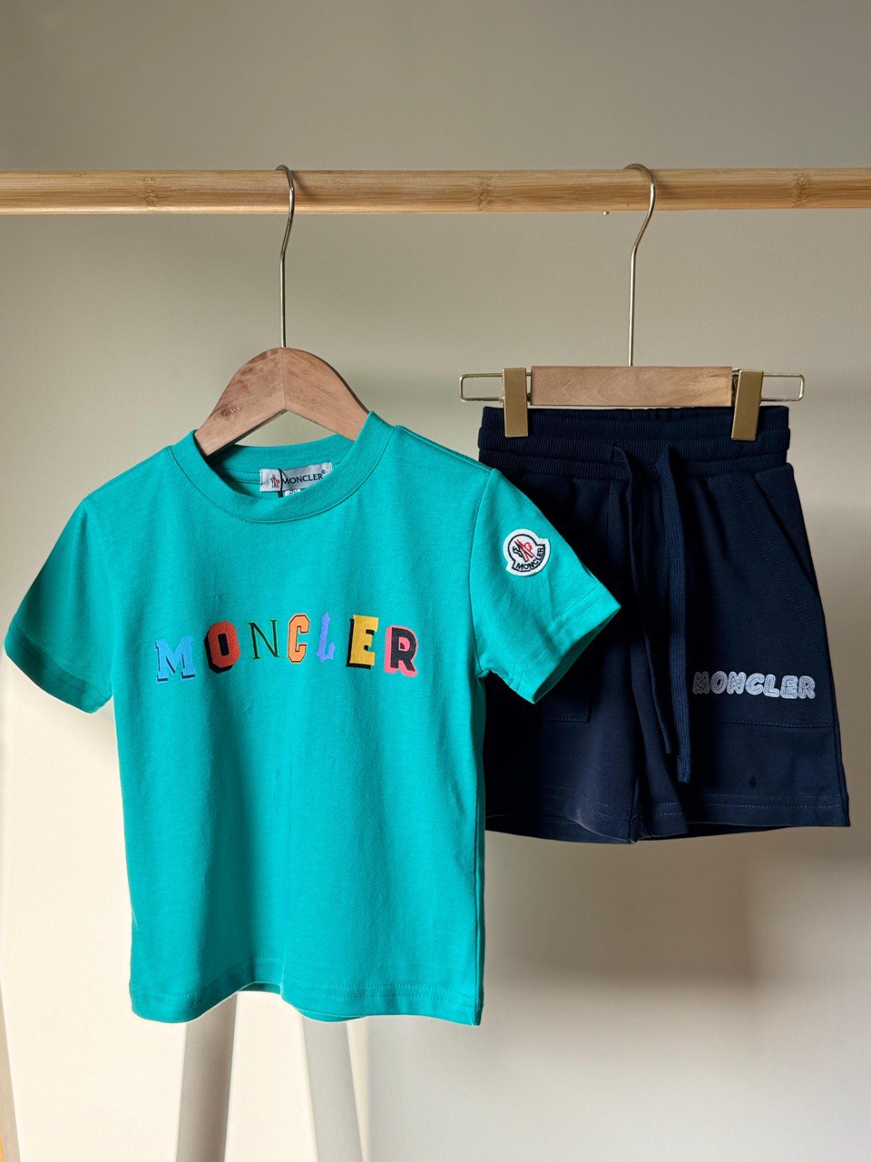Moncler Kids Logo T-Shirt & Cotton Shorts Luxury Set