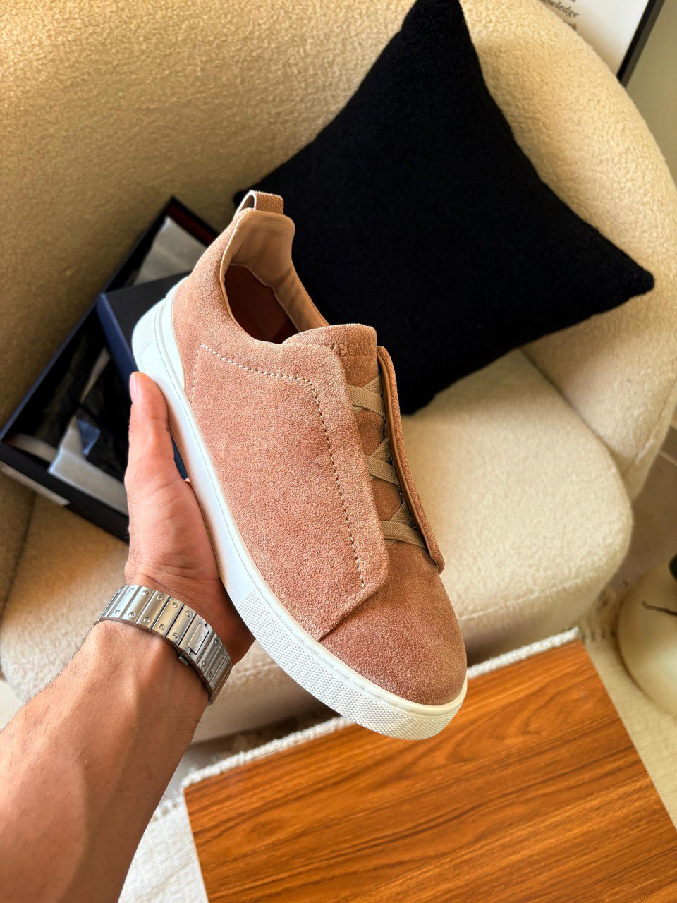 ZEGNA Triple Stitch™ Suede Slip-On Sneakers