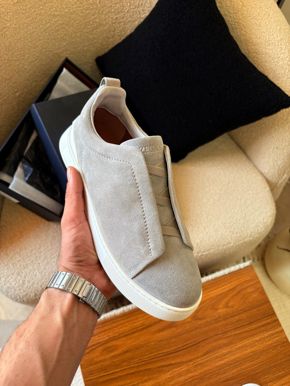 ZEGNA Triple Stitch™ Suede Slip-On Sneakers