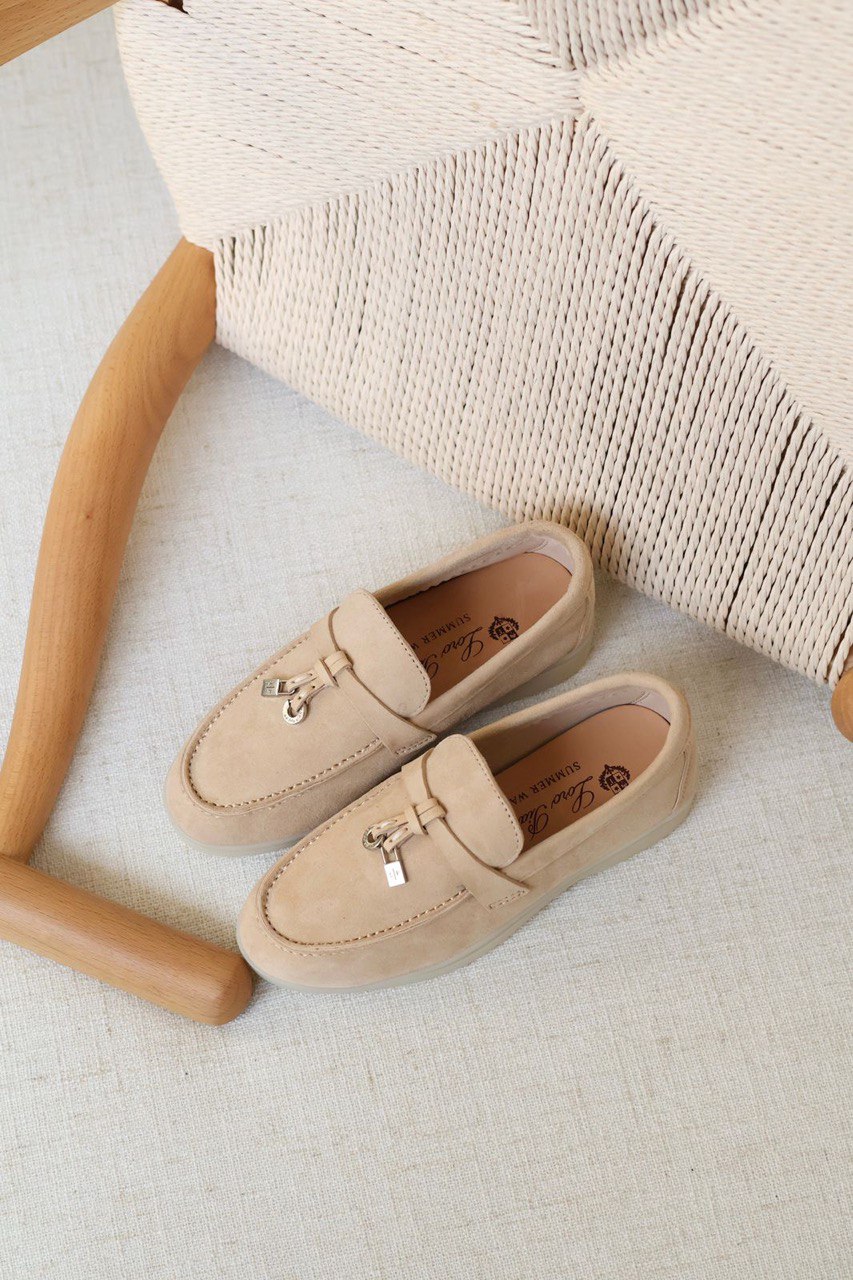 Loro Piana Kids Suede Summer Charms Walk Loafers