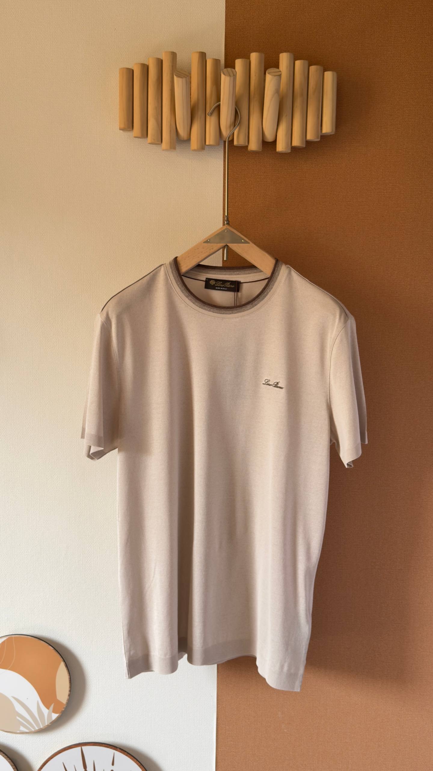 Loro Piana Luxury Soft-Touch Contrast Collar T-Shirt