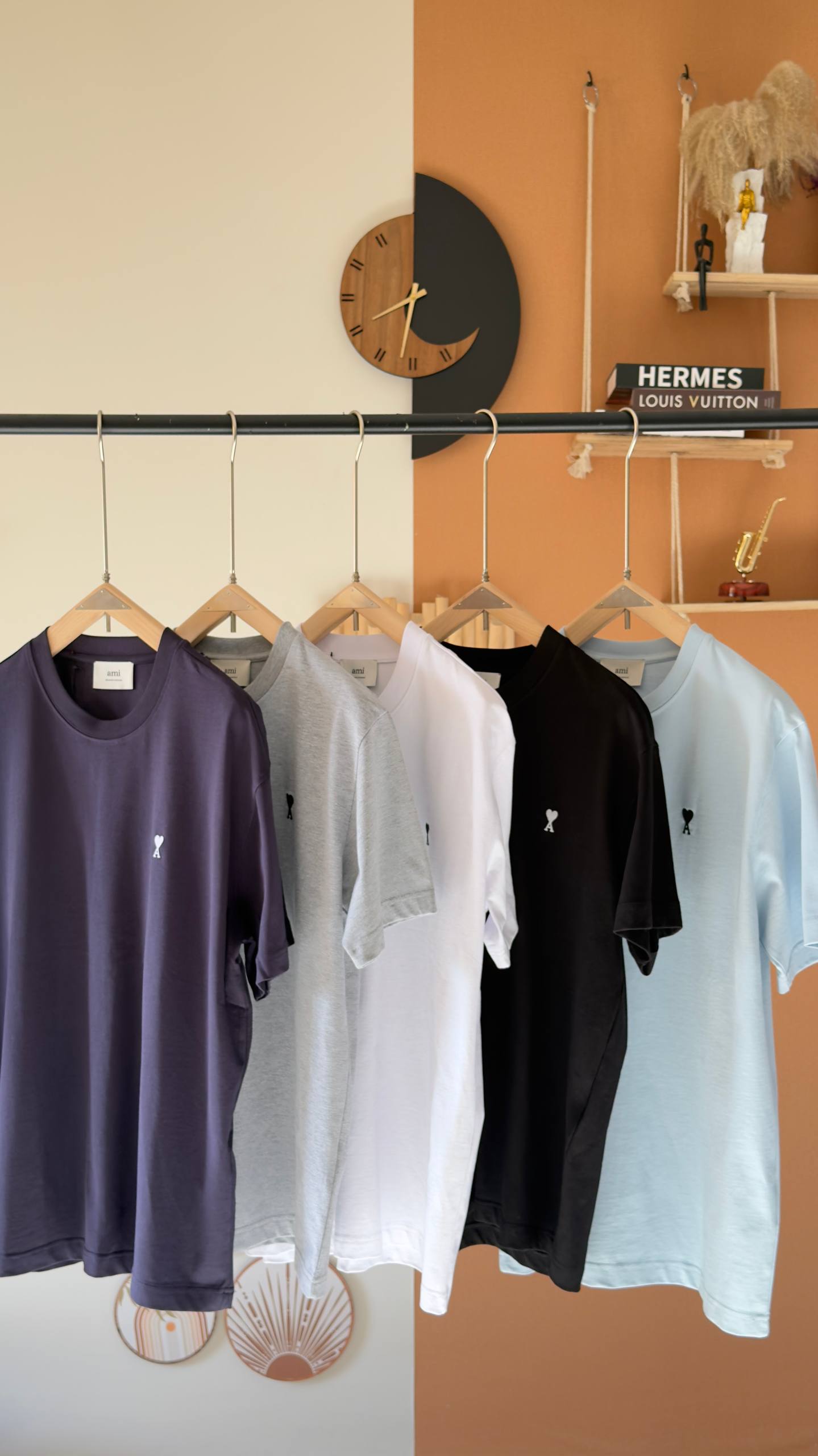 AMI Paris Signature Heart Logo T-Shirt Collection (Red / Black / White Logo)