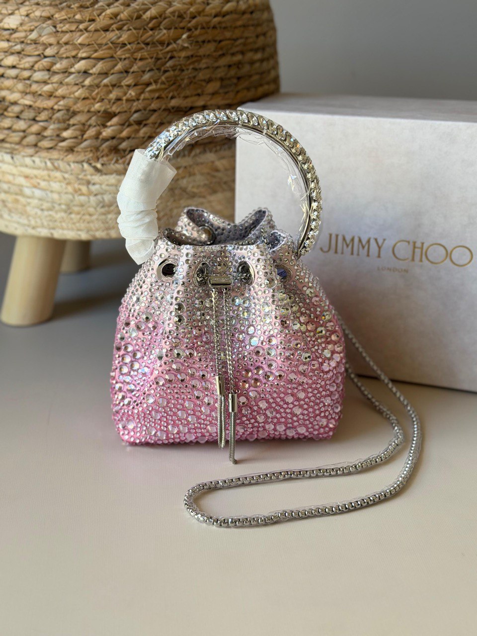 Jimmy Choo Bon Bon Crystal Top-Handle Mini Bag