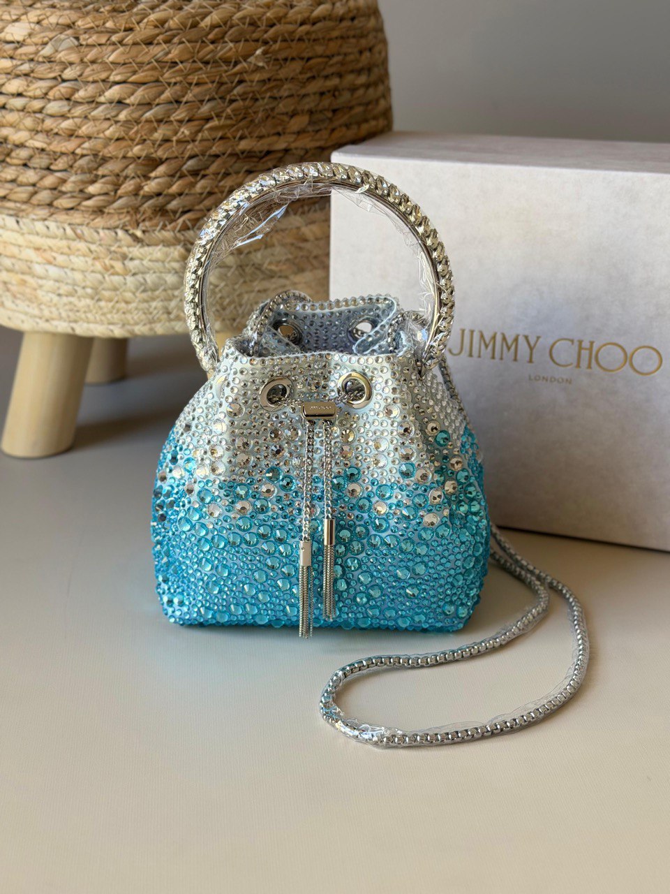 Jimmy Choo Bon Bon Crystal Top-Handle Mini Bag