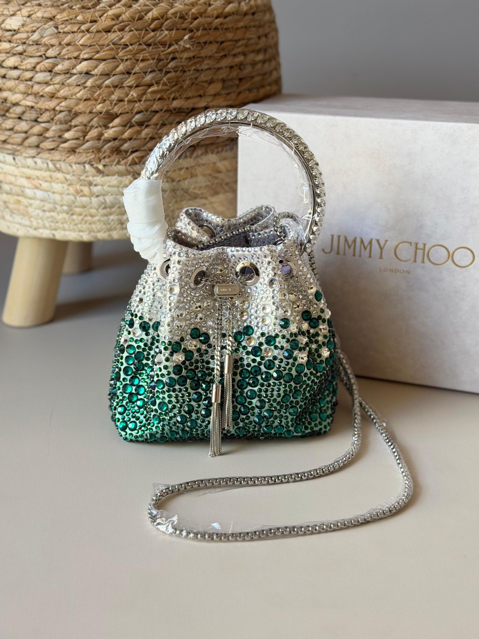Jimmy Choo Bon Bon Crystal Top-Handle Mini Bag