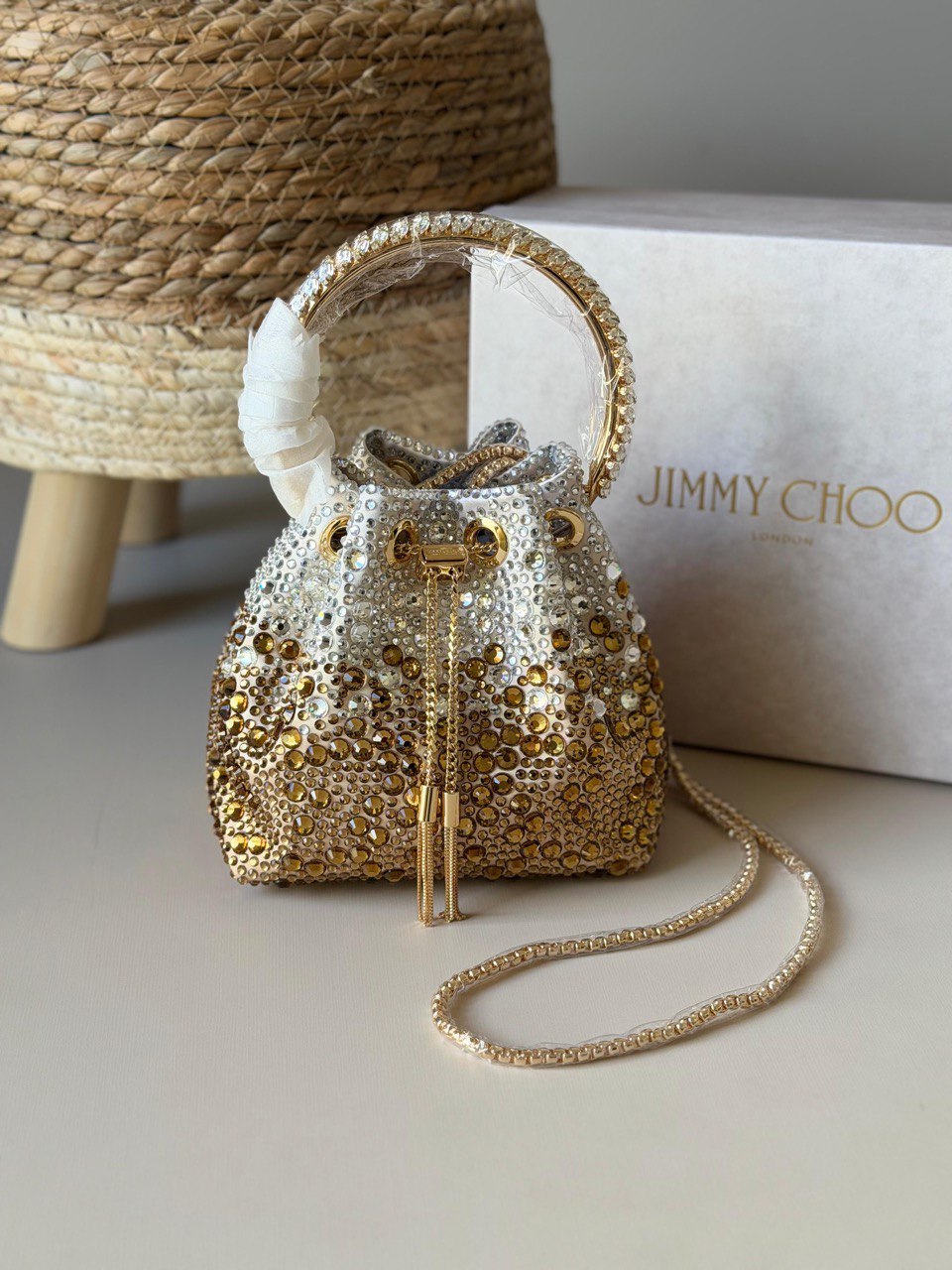 Jimmy Choo Bon Bon Crystal Top-Handle Mini Bag