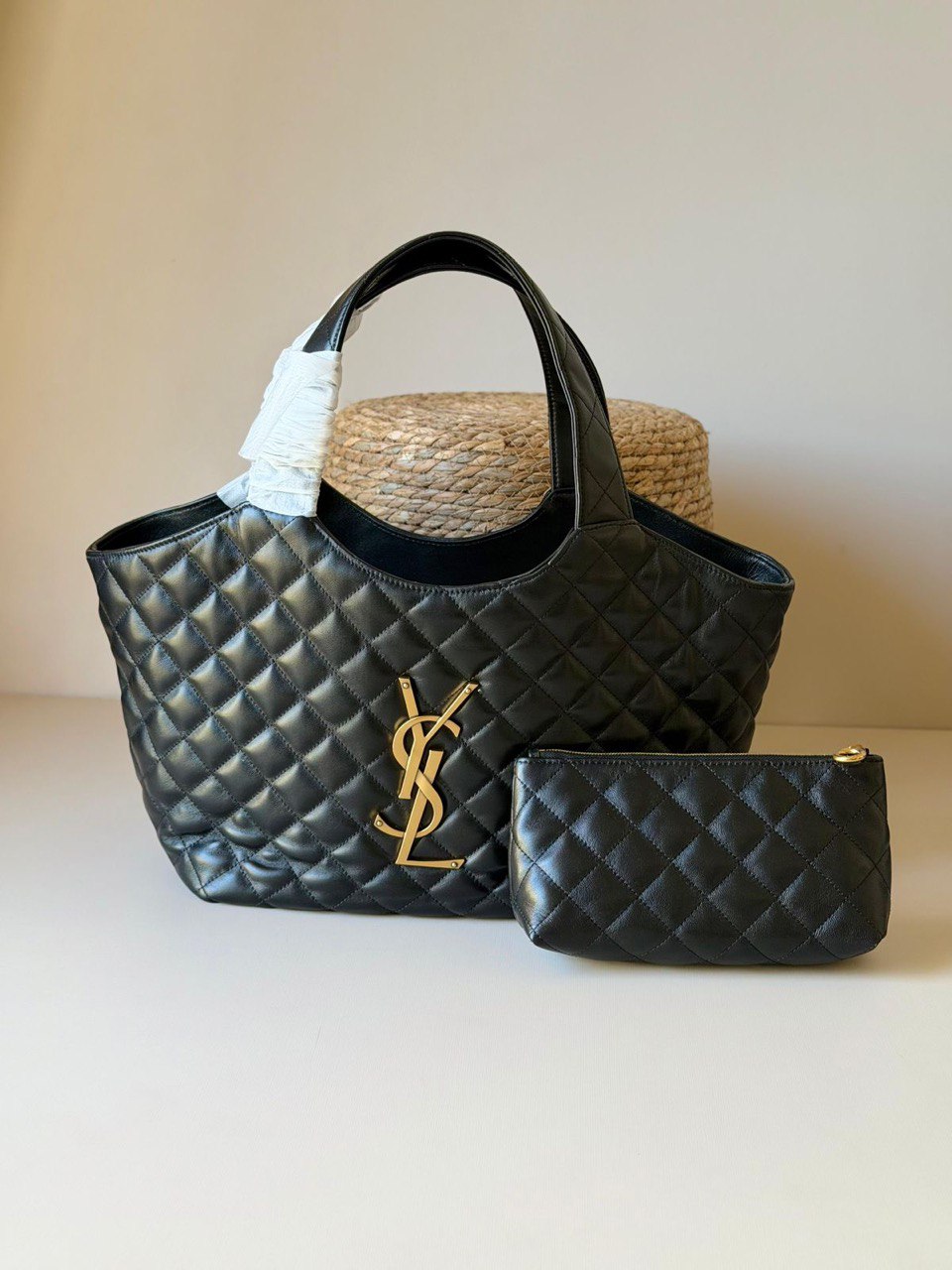Saint Laurent ICARE Quilted Tote in Leather & Suede